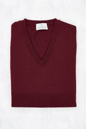 The Armoury Burgundy Merino V Neck Sweater