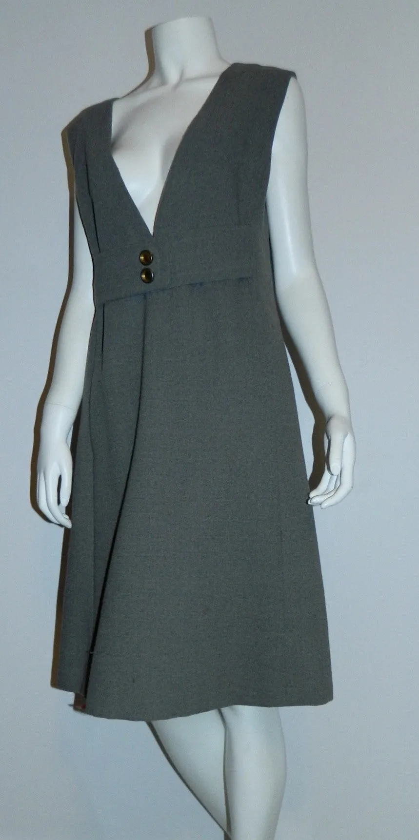 vintage 1960s ORIGINALA dress suit gray wool jumper / pea coat jacket S