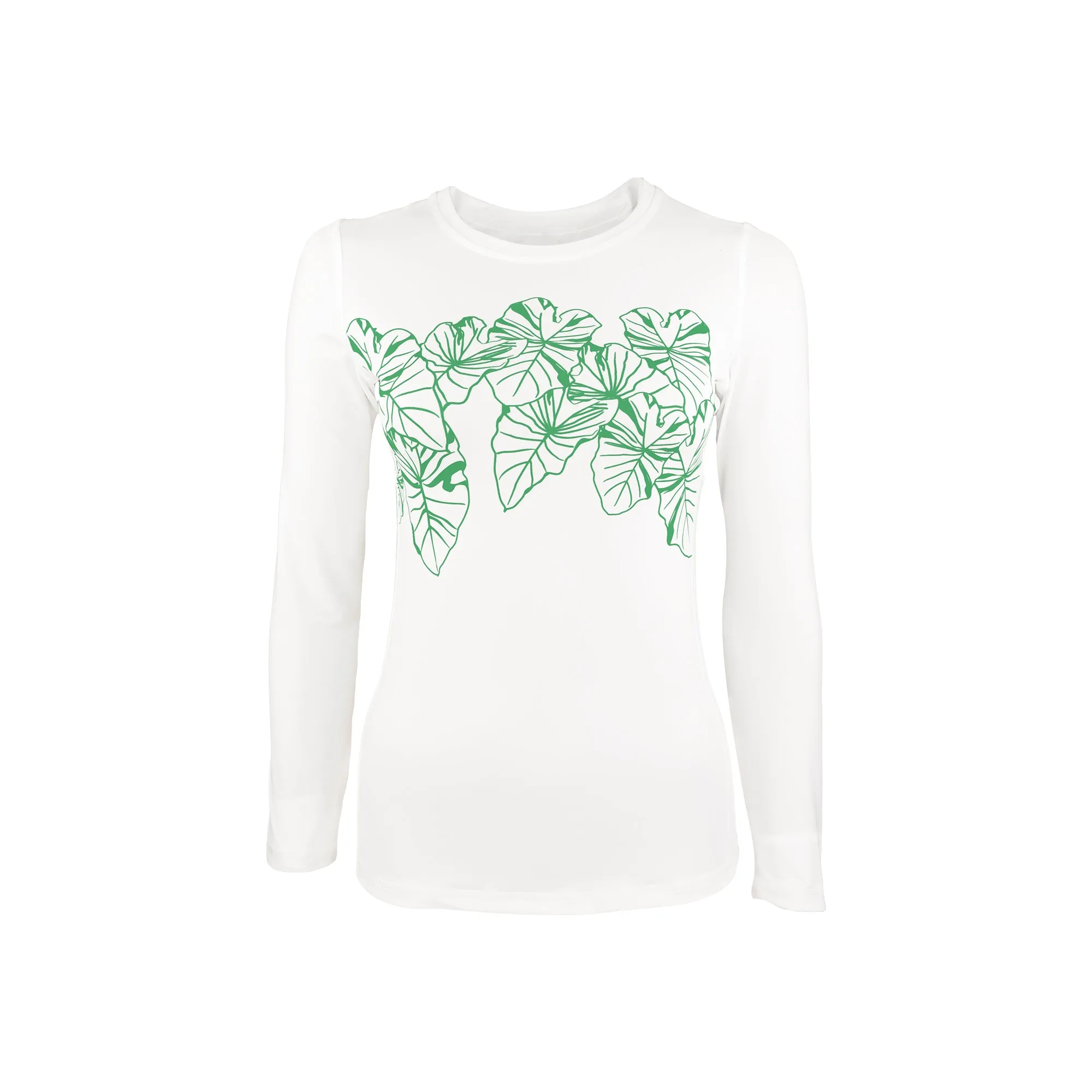Wahine Kalo Long Sleeve UPF 30 Shirt in White
