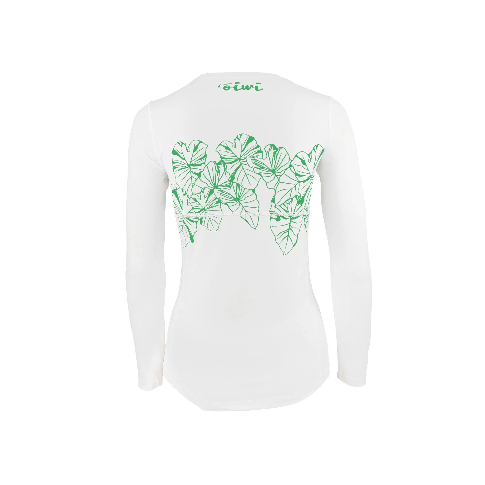 Wahine Kalo Long Sleeve UPF 30 Shirt in White