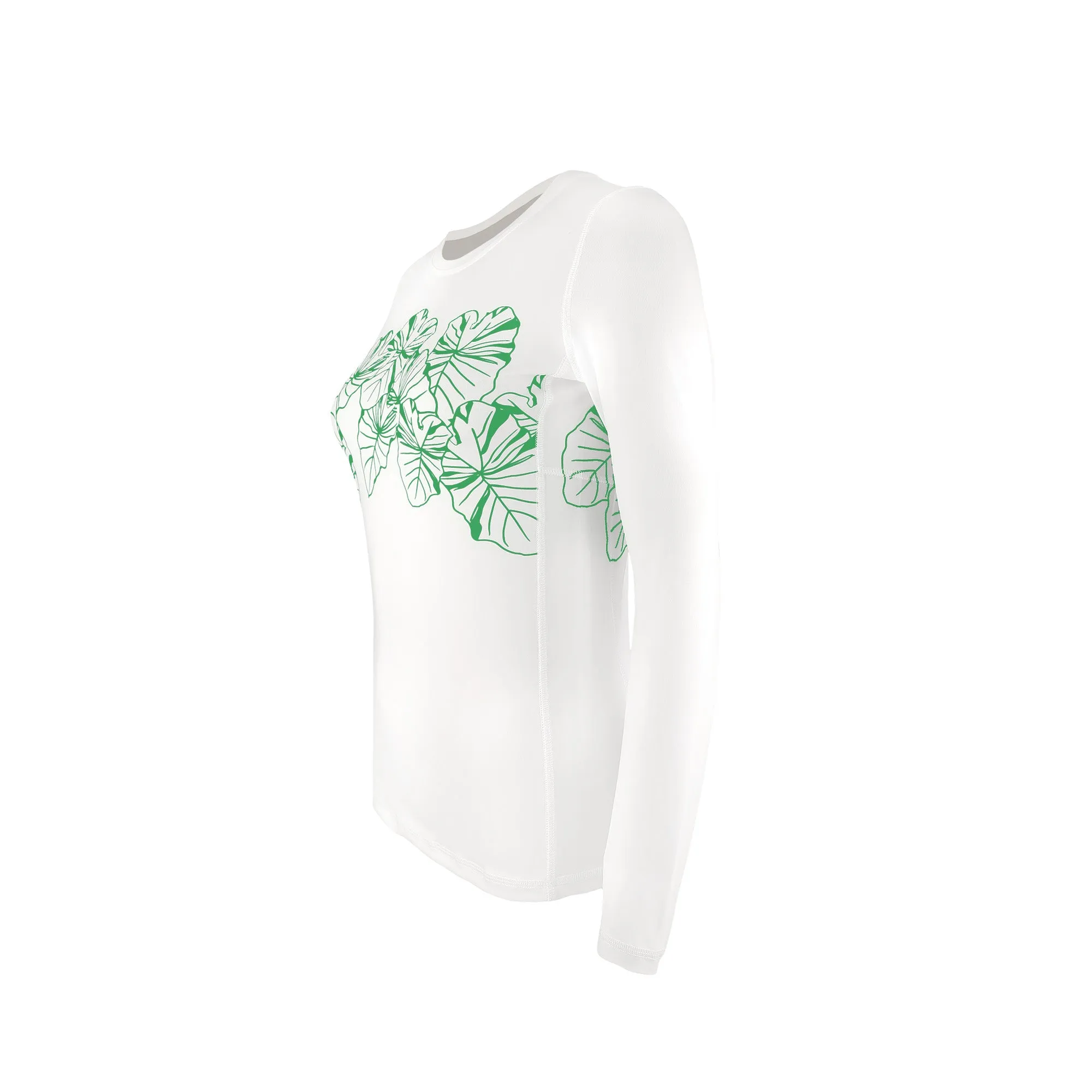 Wahine Kalo Long Sleeve UPF 30 Shirt in White