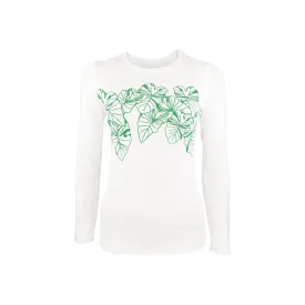 Wahine Kalo Long Sleeve UPF 30 Shirt in White