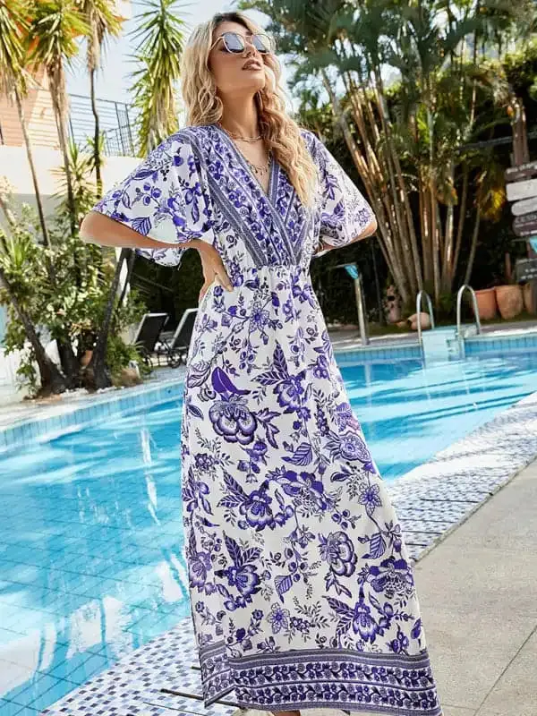 Women’s Floral Print Vacation Maxi Dress