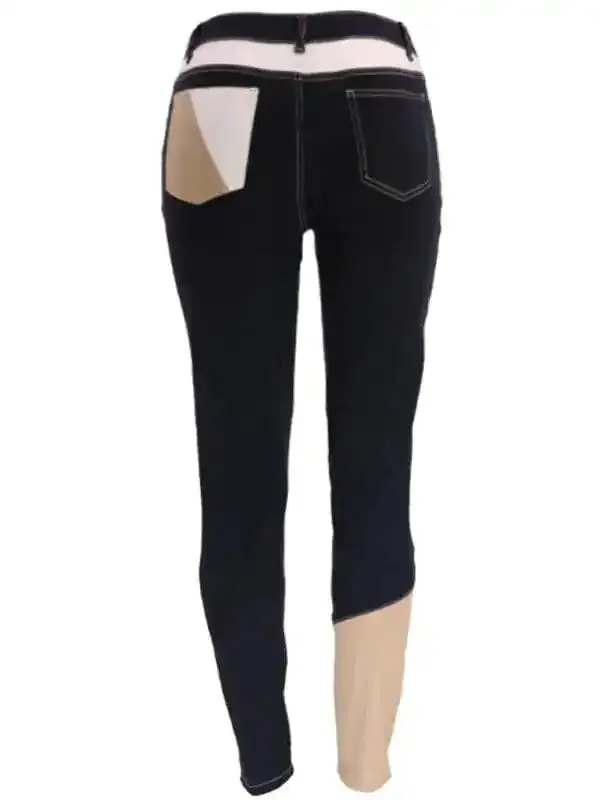 Women’s High Waist Colorblock Skinny Jeans