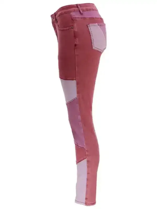 Women’s High Waist Colorblock Skinny Jeans