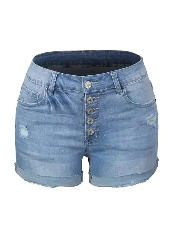 Women’s Stretch Ripped Denim Shorts