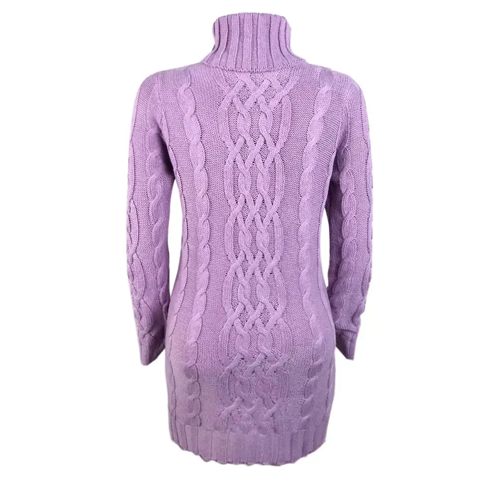 Women’s Turtleneck Twist Knitted Sweater Dress: Elegance & Warmth | Shop Now