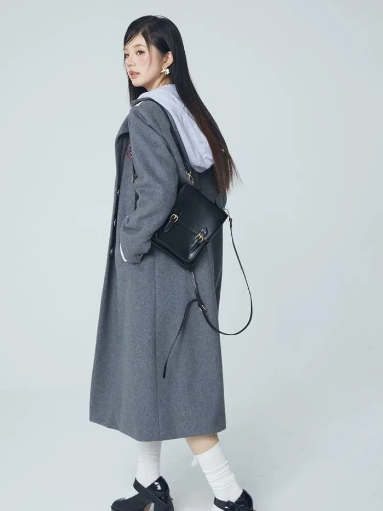 Wool coat with detachable hood【s0000004058】