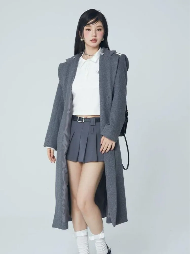Wool coat with detachable hood【s0000004058】