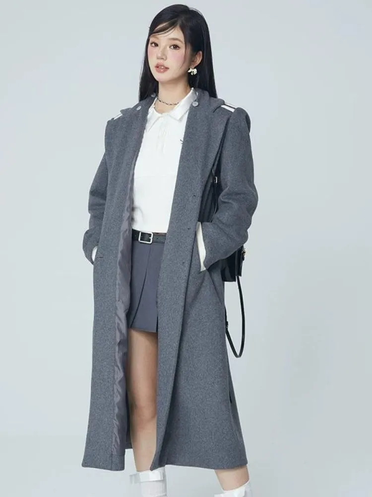 Wool coat with detachable hood【s0000004058】