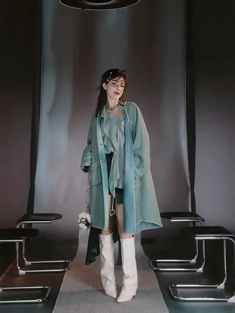 Wool Nichi Gradation Oversize Long-Coat【s0000004031】