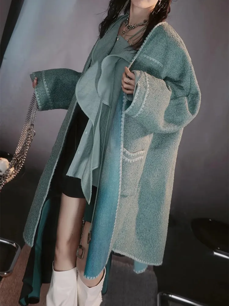Wool Nichi Gradation Oversize Long-Coat【s0000004031】