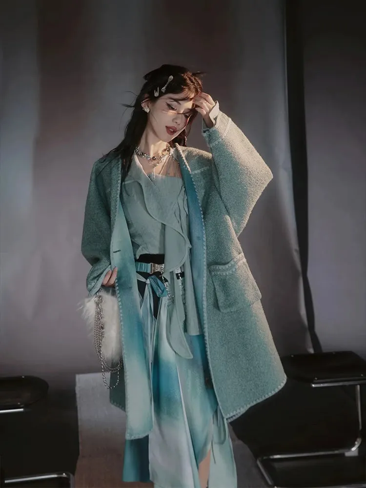 Wool Nichi Gradation Oversize Long-Coat【s0000004031】