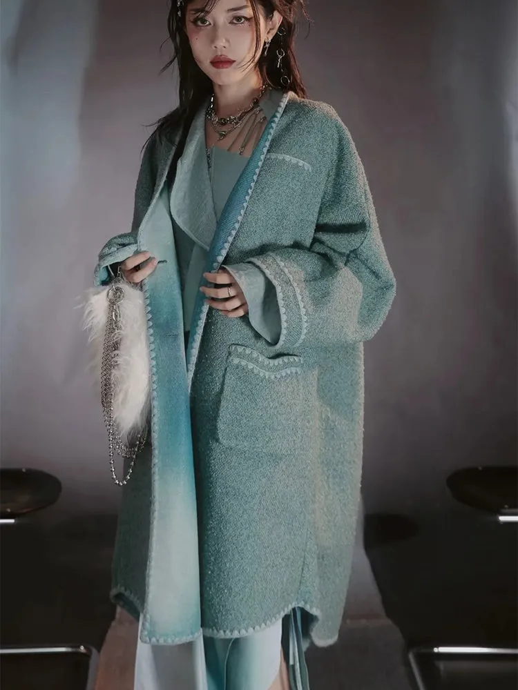 Wool Nichi Gradation Oversize Long-Coat【s0000004031】