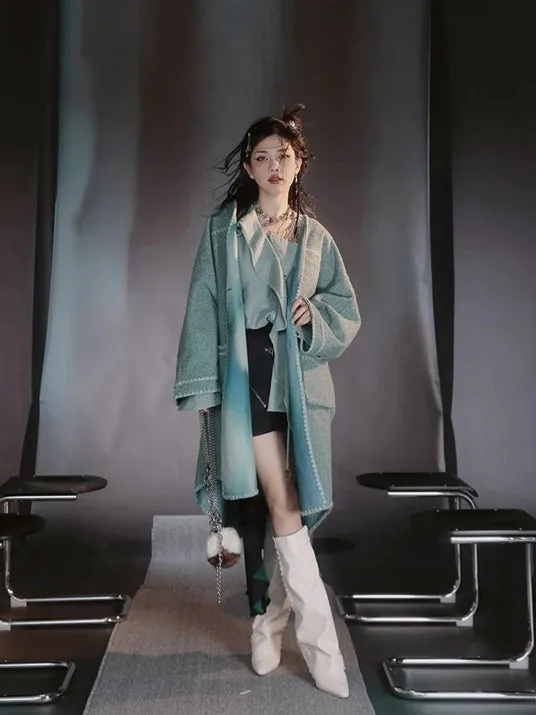Wool Nichi Gradation Oversize Long-Coat【s0000004031】
