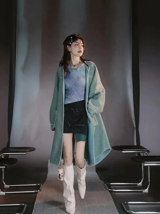 Wool Nichi Gradation Oversize Long-Coat【s0000004031】